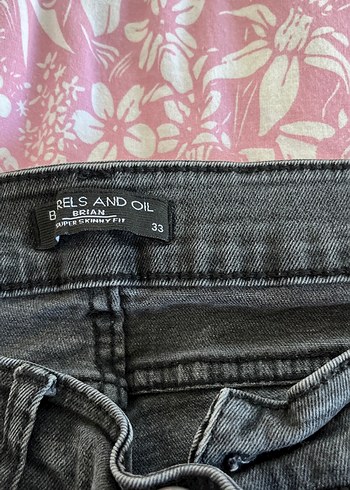 Gri Batik Desenli Bol Kesim Erkek Kot Pantolon - Görsel 5