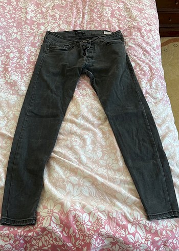 Gri Batik Desenli Bol Kesim Erkek Kot Pantolon - Görsel 2