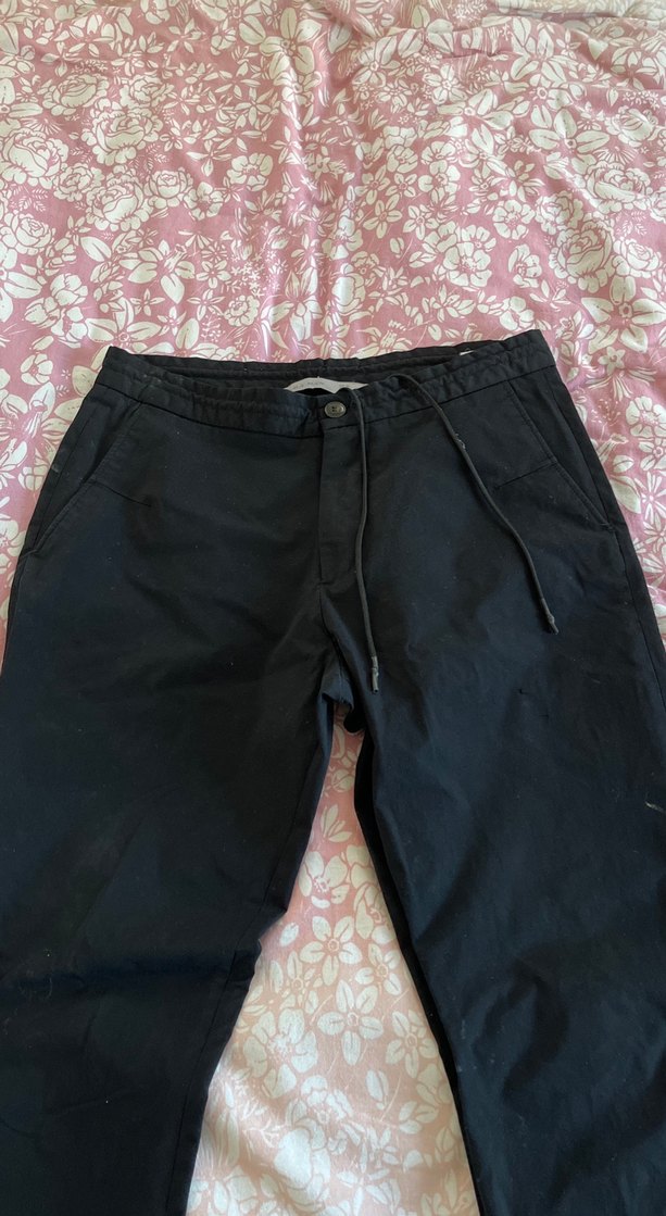 Erkek Siyah Rahat Kesim Sokak Stili Pantolon - Görsel 4