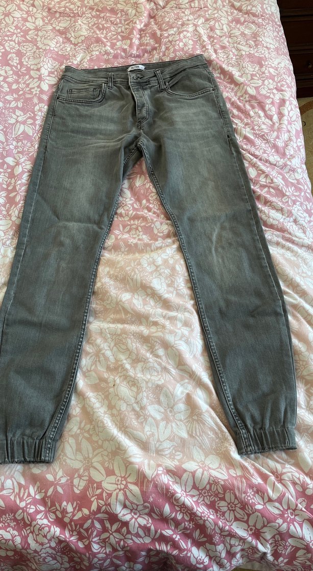 Gri Erkek Denim Bol Kesim Pantolon - Görsel 2