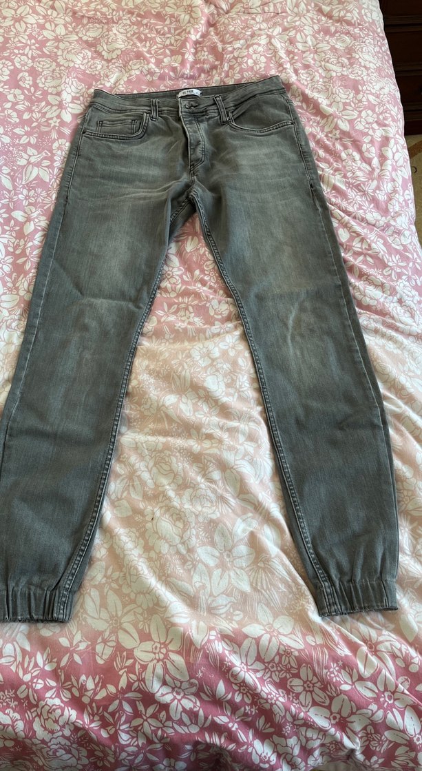 Gri Erkek Denim Bol Kesim Pantolon - Görsel 3