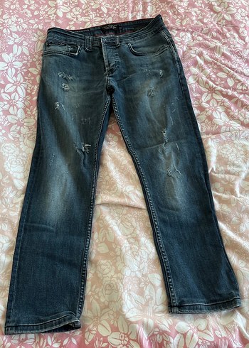 Erkek Gri Bol Kesim Kot Pantolon - Görsel 3