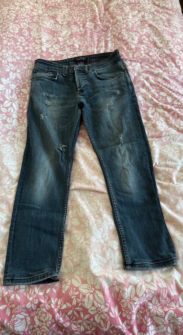 Erkek Gri Bol Kesim Kot Pantolon - Görsel 3