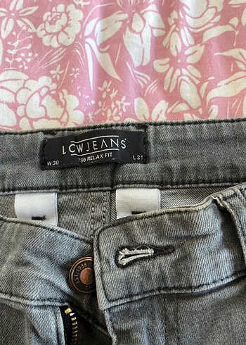 Gri Bol Kesim Midi Kot Pantolon - Görsel 4