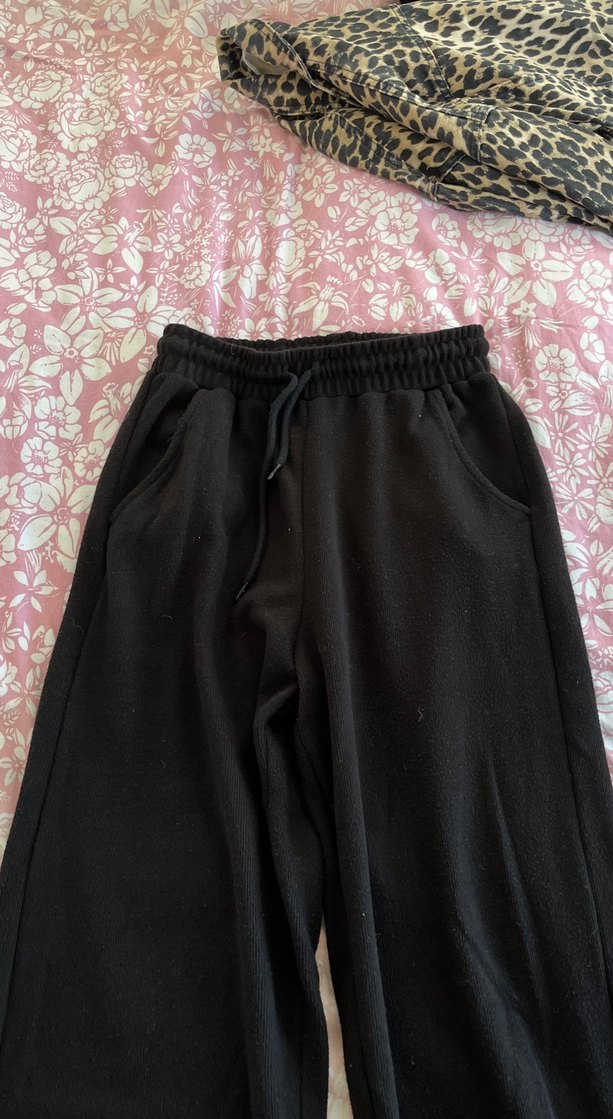 Siyah Rahat Kesim Kadın Eşofman Altı - Görsel 5