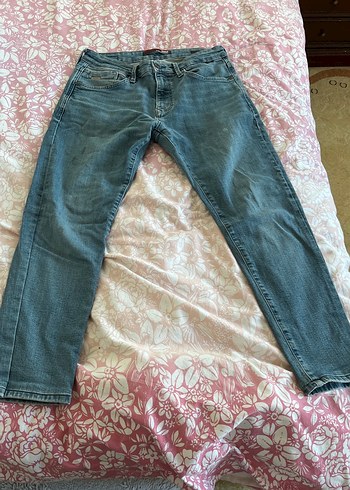 Gri Bol Kesim Midi Boy Denim Erkek Kot Pantolon - Görsel 3