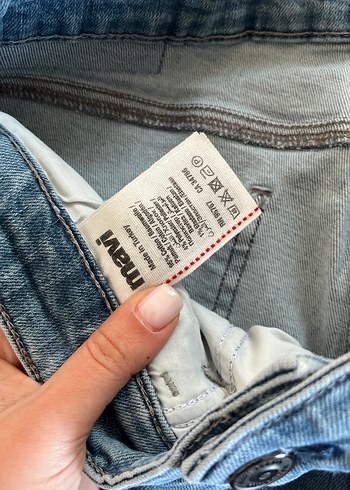 Gri Bol Kesim Midi Boy Denim Erkek Kot Pantolon - Görsel 5
