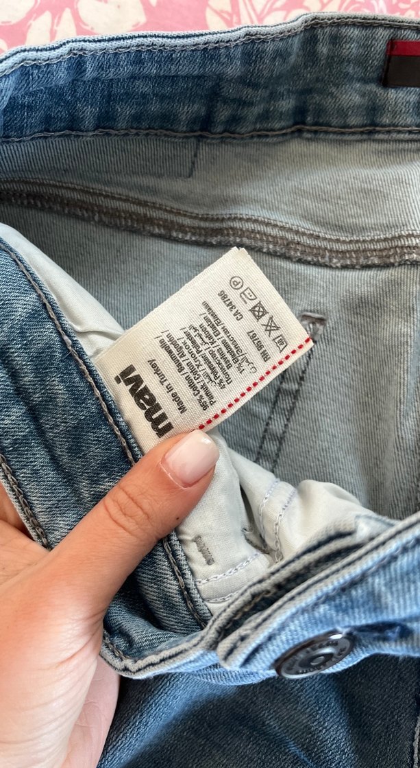 Gri Bol Kesim Midi Boy Denim Erkek Kot Pantolon - Görsel 5