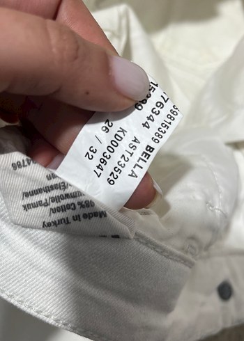 Beyaz Bol Paça Kadın Pantolon - Görsel 5