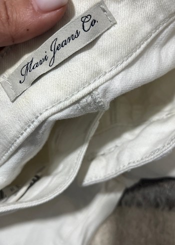 Beyaz Bol Paça Kadın Pantolon - Görsel 4