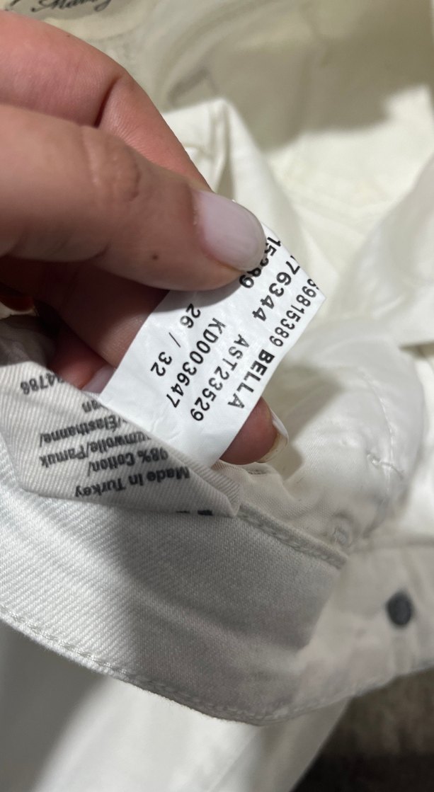 Beyaz Bol Paça Kadın Pantolon - Görsel 5