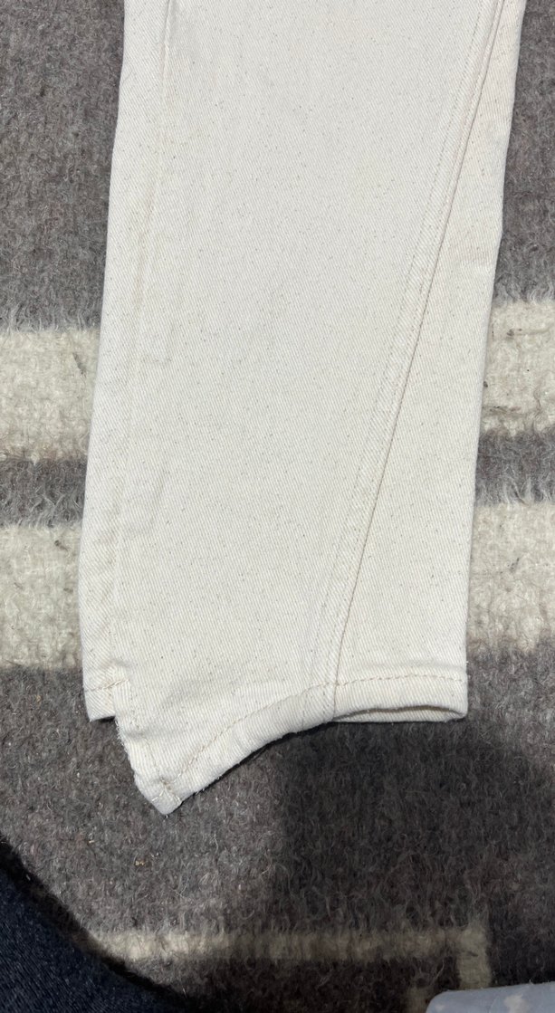 Beyaz Midi Kadın Kot Pantolon - Görsel 5