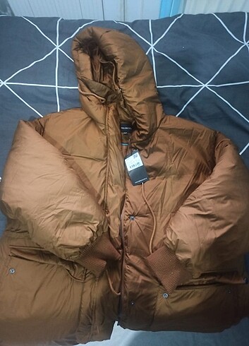 kahverengi ipekyol şişme oversize mont 