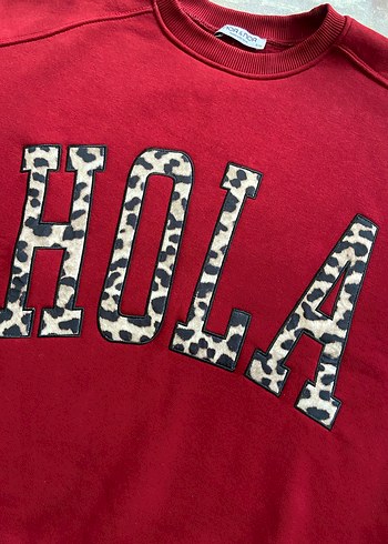 s Beden Kırmızı Uzun Kollu Kadın Sweatshirt