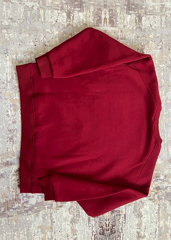s Beden kırmızı Renk Kırmızı Uzun Kollu Kadın Sweatshirt