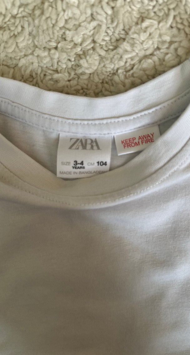 3-4 yaş Beyaz Çocuk Kısa Kollu tişört - Görsel 3