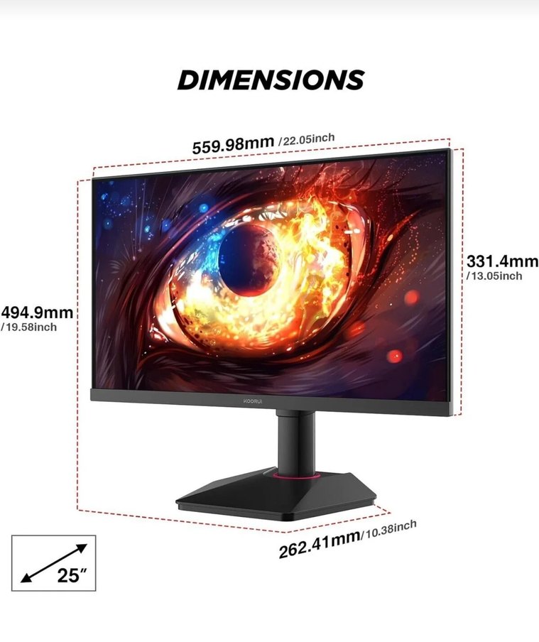 SIFIR GARANTİLİ 320HZ Koorui G2511E 24.5 İnç Monitör, IPS FHD - Görsel 2