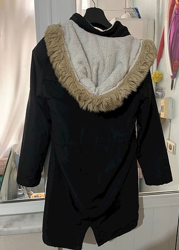 Diğer Siyah Midi Street Wear Kadın Mont
