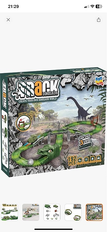Dinosour Tracks 192 Parça Dinozor Temalı Hareketli Raylar Dinozo