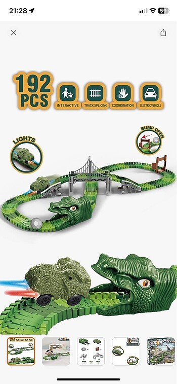 Dinosour Tracks 192 Parça Dinozor Temalı Hareketli Raylar Dinozo