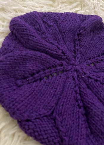 Mor Örgü Kadın Bere - Görsel 2