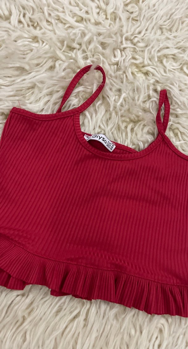 Kırmızı Fırfırlı Atlet - Görsel 4