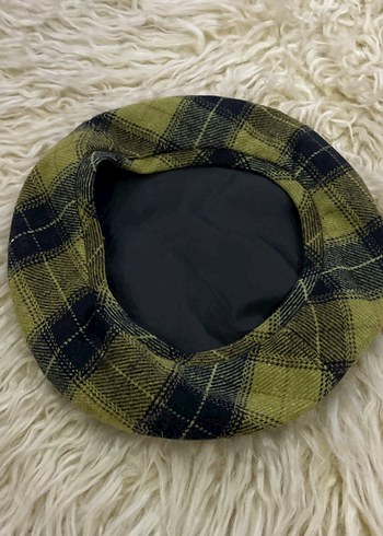 Koyu Yeşil Ekoseli vintage Bere Şapka - Görsel 3