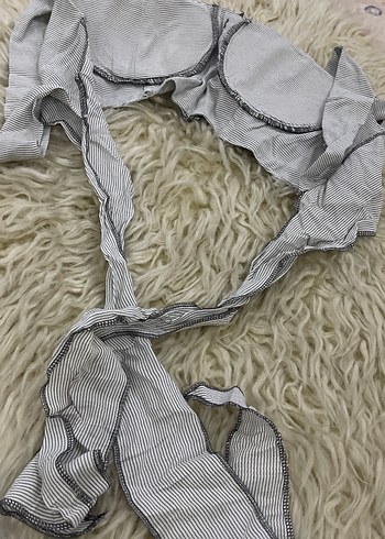 Gri Zebra Desenli Bohem Büstiyer - Görsel 3