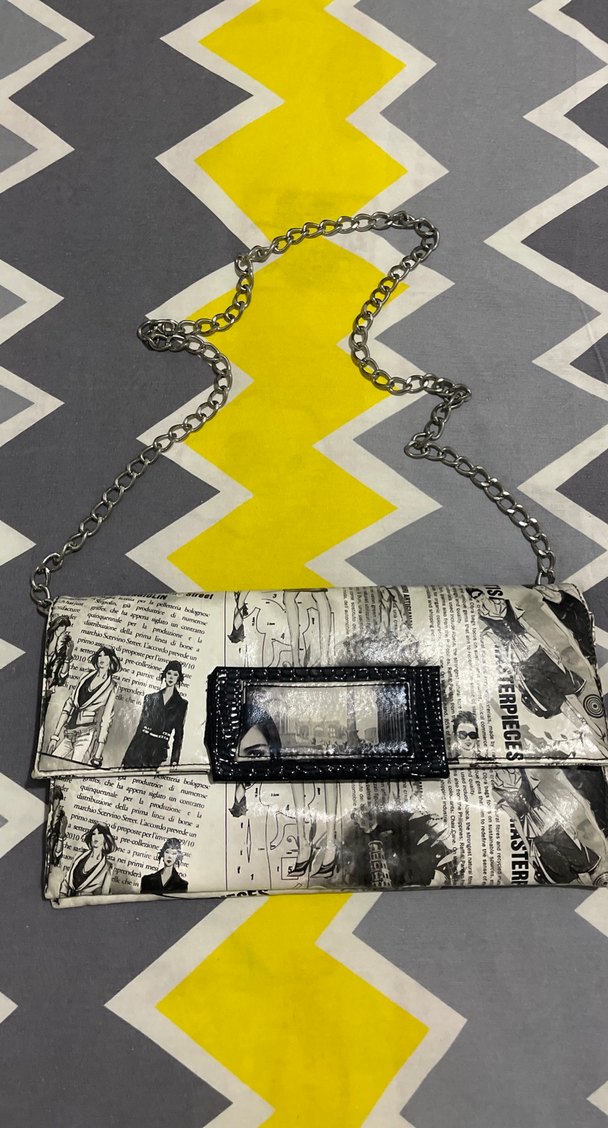 Baskılı Tokalı Kadın Portföy Çanta - Görsel 3