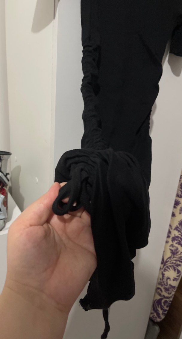 Siyah Drapeli Midi Kadın Elbise - Görsel 3