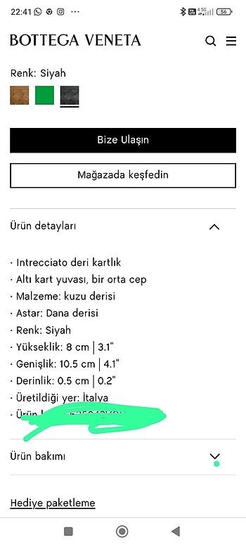 Bottega Veneta Bottega baklava desenli siyah kartlık