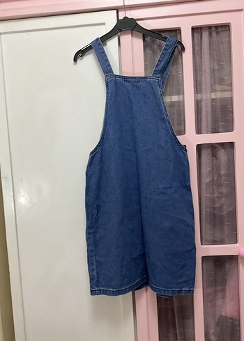 Kadın Mavi Kot Midi Elbise Tulum - Görsel 2