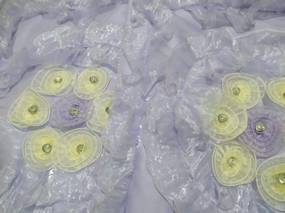 Mor İşlemeli Fırfırlı yastik kilifi 2adet - Görsel 4