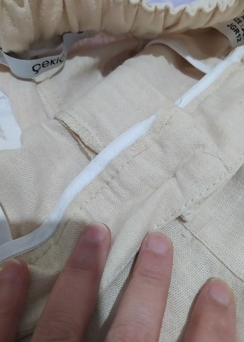 Bej Keten Rahat Kesim Erkek Pantolon - Görsel 5