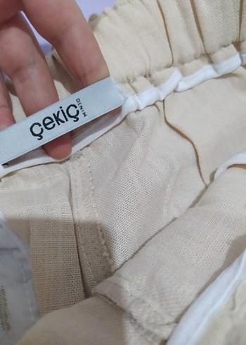 Bej Keten Rahat Kesim Erkek Pantolon - Görsel 6