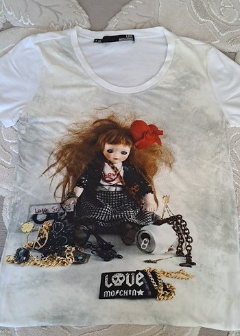 Love Moschino Bebekli Beyaz Tisort