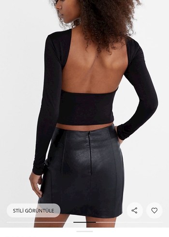 Stradivarius sırt dekolteli bluz