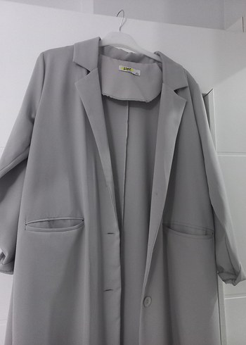 Gri Uzun Kadın Kaban - Görsel 2