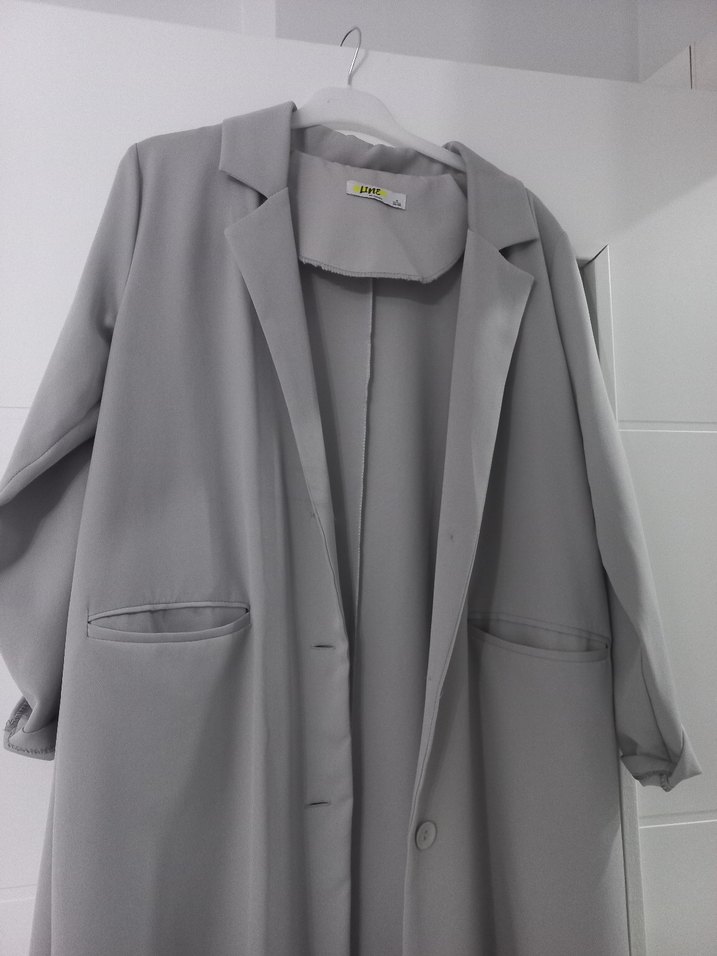 Gri Uzun Kadın Kaban - Görsel 2