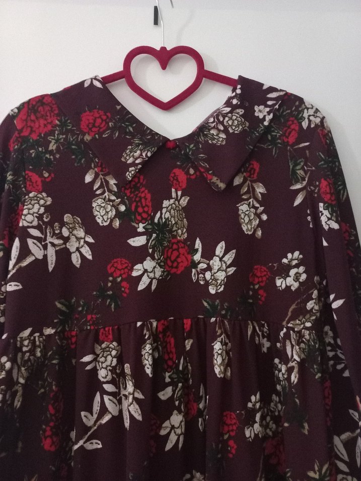 Bordo Desenli Uzun Kollu Tunik - Görsel 2