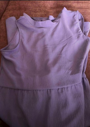 Mor Pastel Uzun Askılı Elbise - Görsel 2