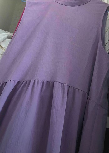 Mor Pastel Uzun Askılı Elbise - Görsel 3