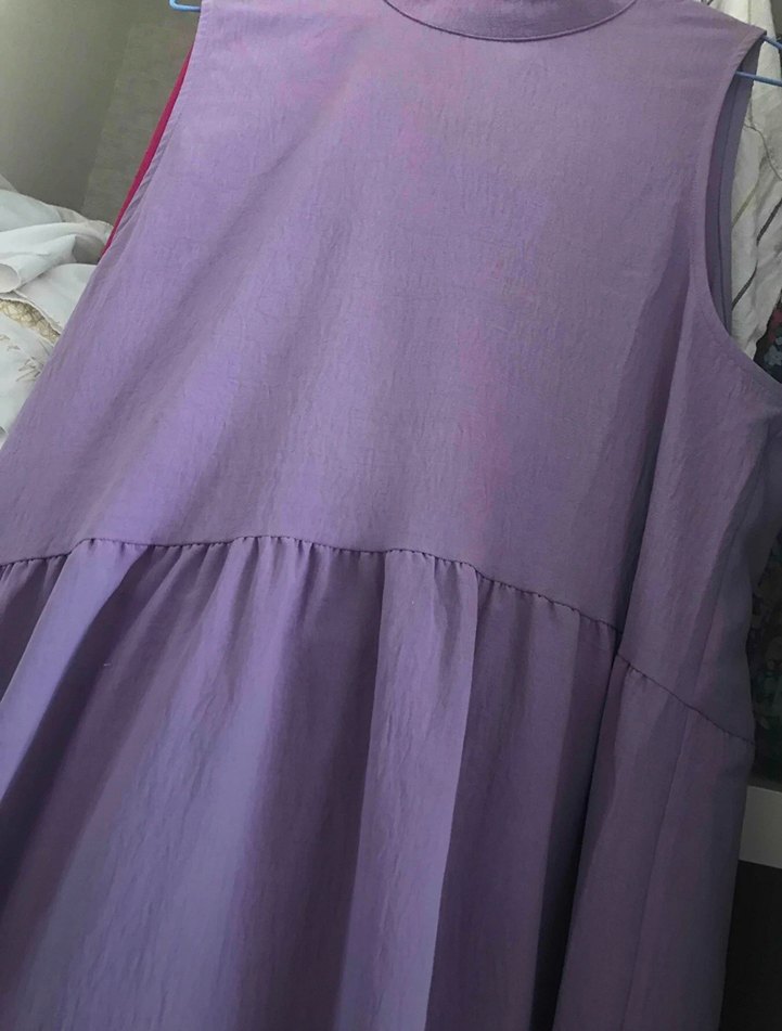 Mor Pastel Uzun Askılı Elbise - Görsel 3