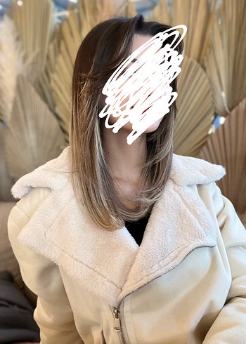 Bej Kürklü Denim Midi Kadın Ceket - Görsel 2