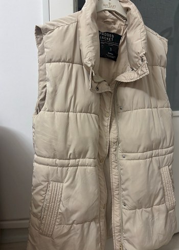 Bej Fermuarlı Kolsuz Midi Yelek - Görsel 2