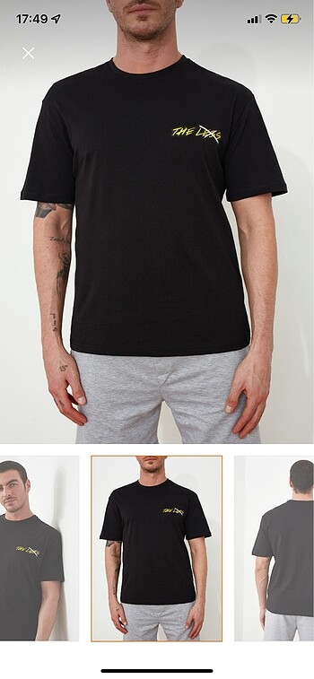 Trendyol man siyah erkek basic tshirt l beden