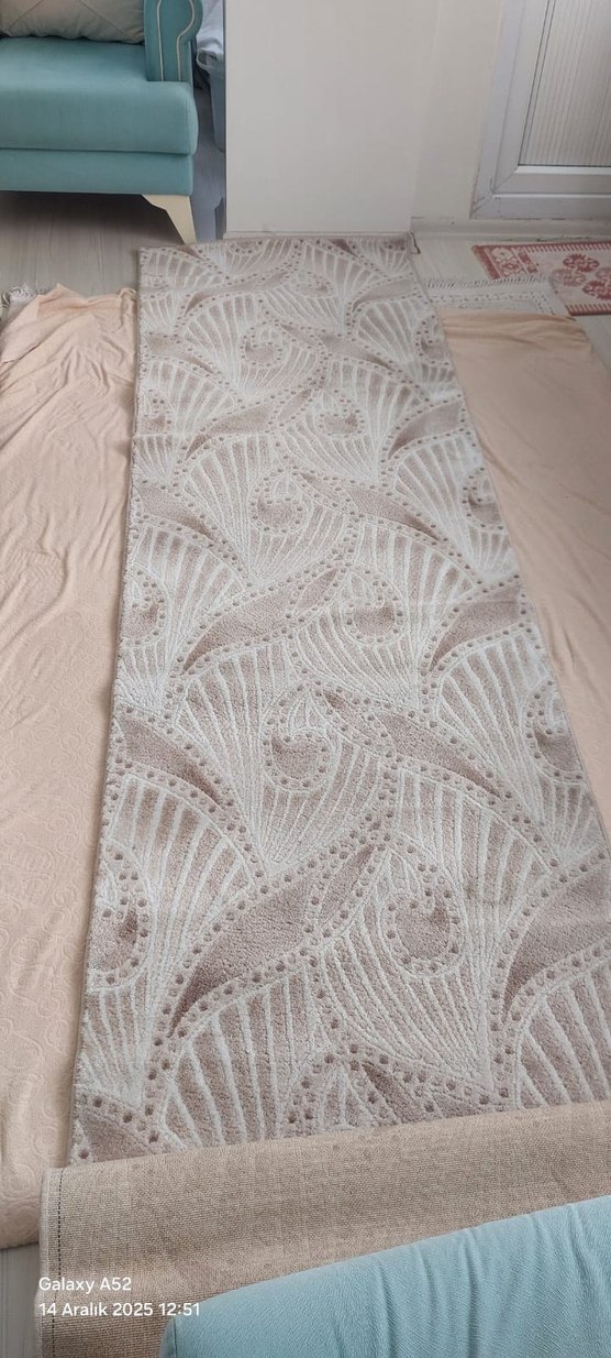 Nakışlı Bej YÜN HALI KOYUNLU MARKASI - Görsel 4