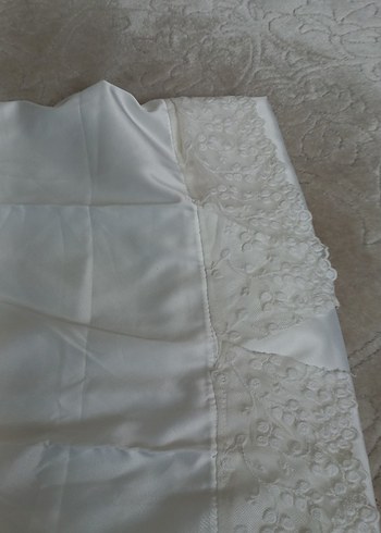 Saten etek içlik Beyaz Parlak Düz saten etek - Görsel 5