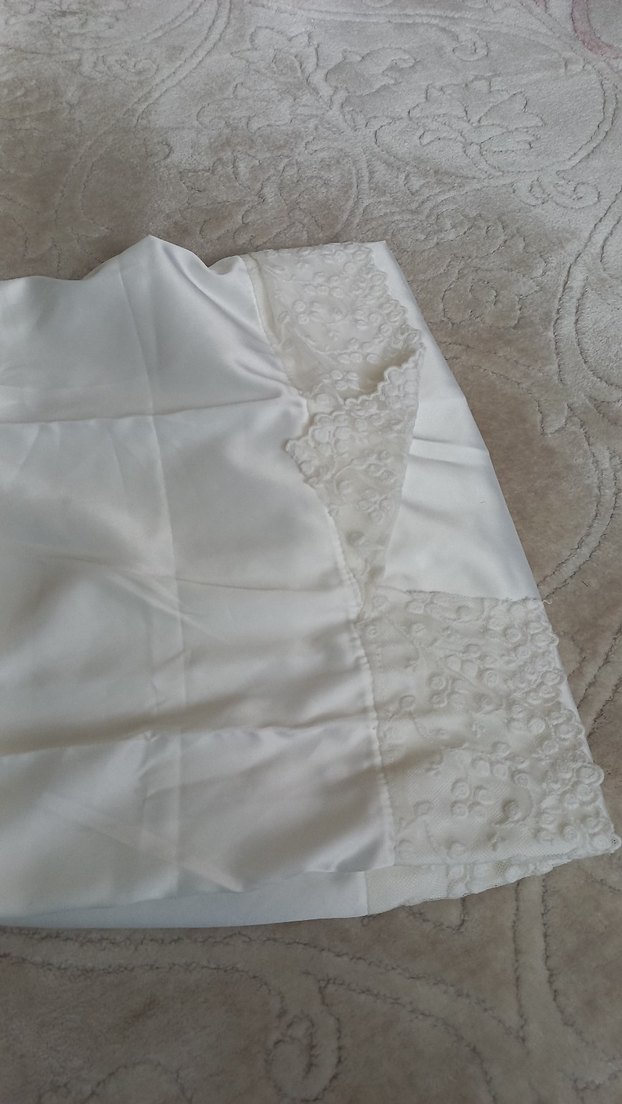 Saten etek içlik Beyaz Parlak Düz saten etek - Görsel 4