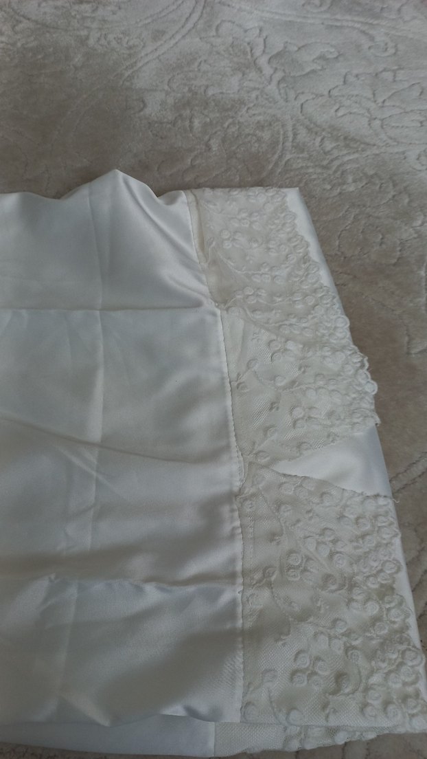 Saten etek içlik Beyaz Parlak Düz saten etek - Görsel 5